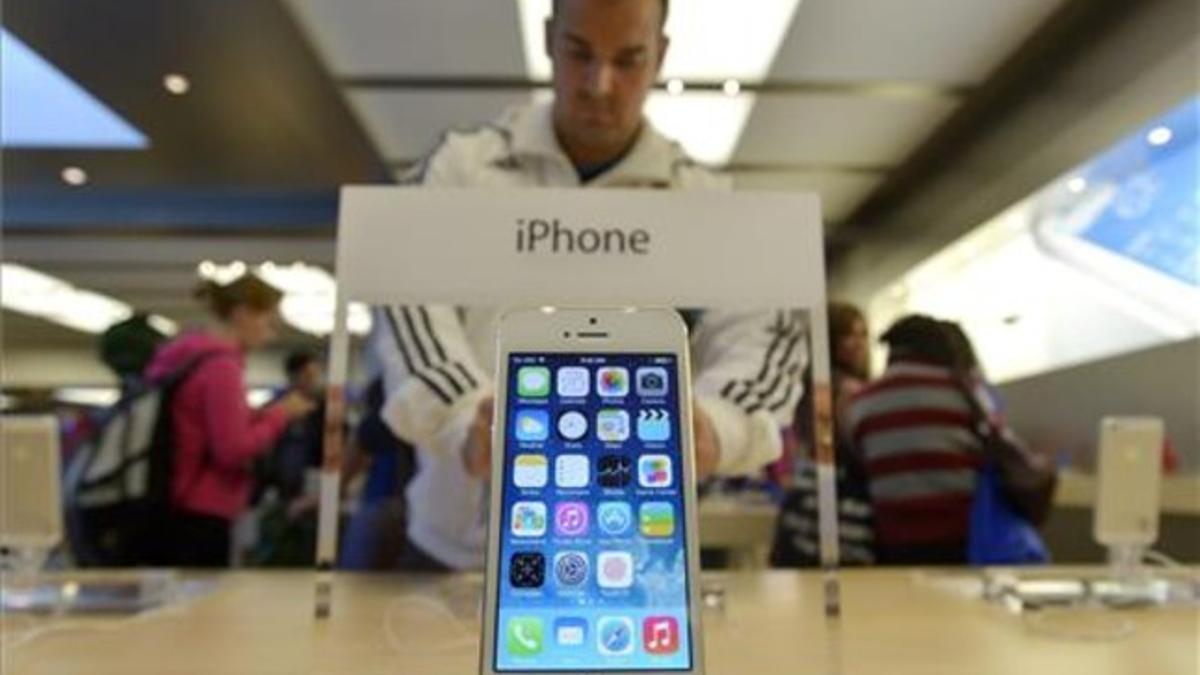 El iPhone 5S en una tienda de Apple en Nueva York.