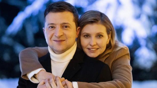 Olena Zelenska, junto a su esposo, el presidente ucraniano Zelinski.