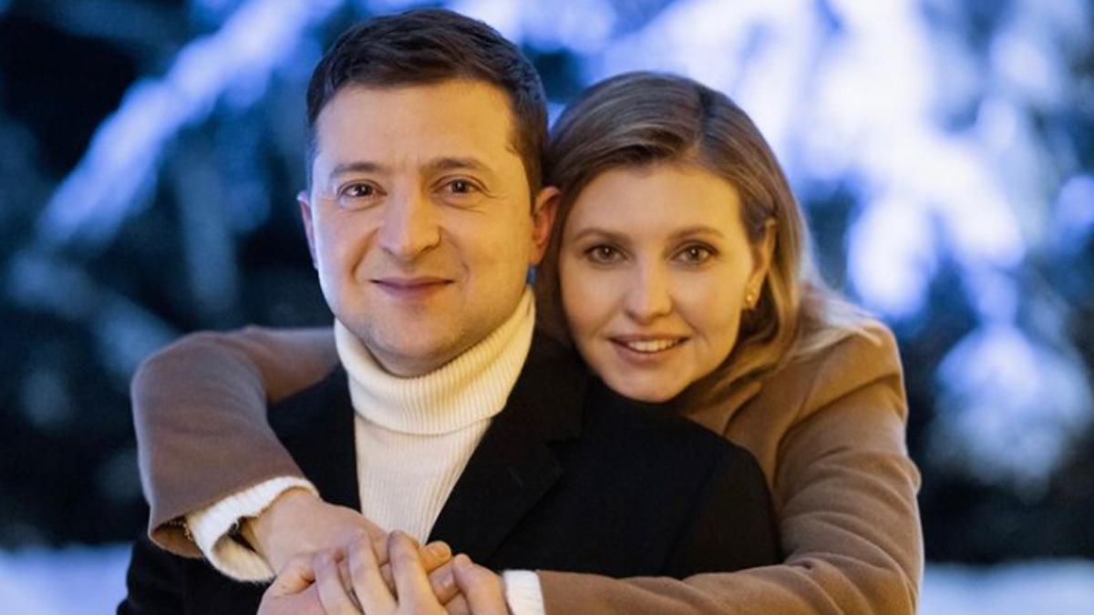 Olena Zelenska, junto a su esposo, el presidente ucraniano Zelinski.