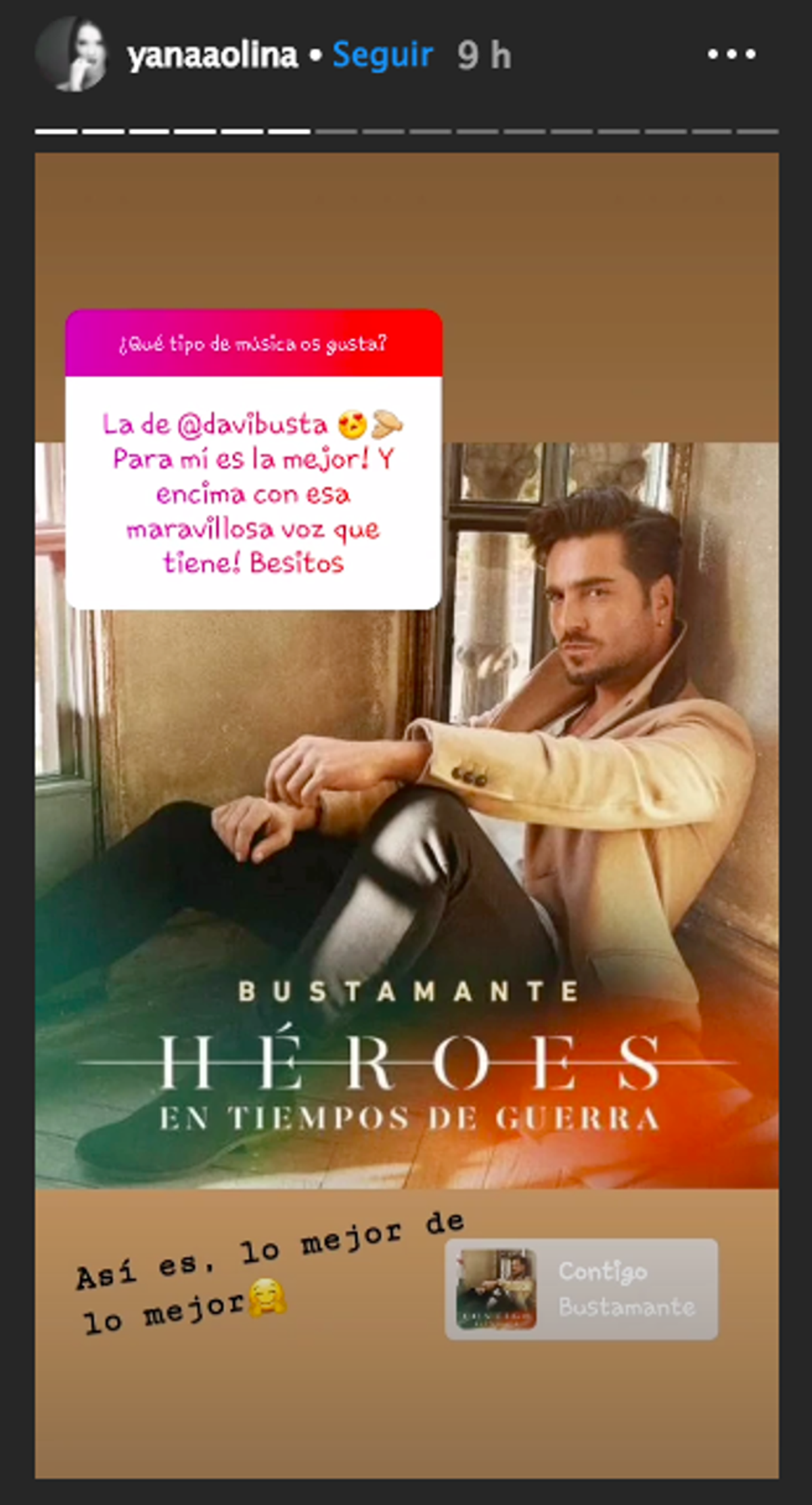 Yana Olina habla de Bustamante en Stories