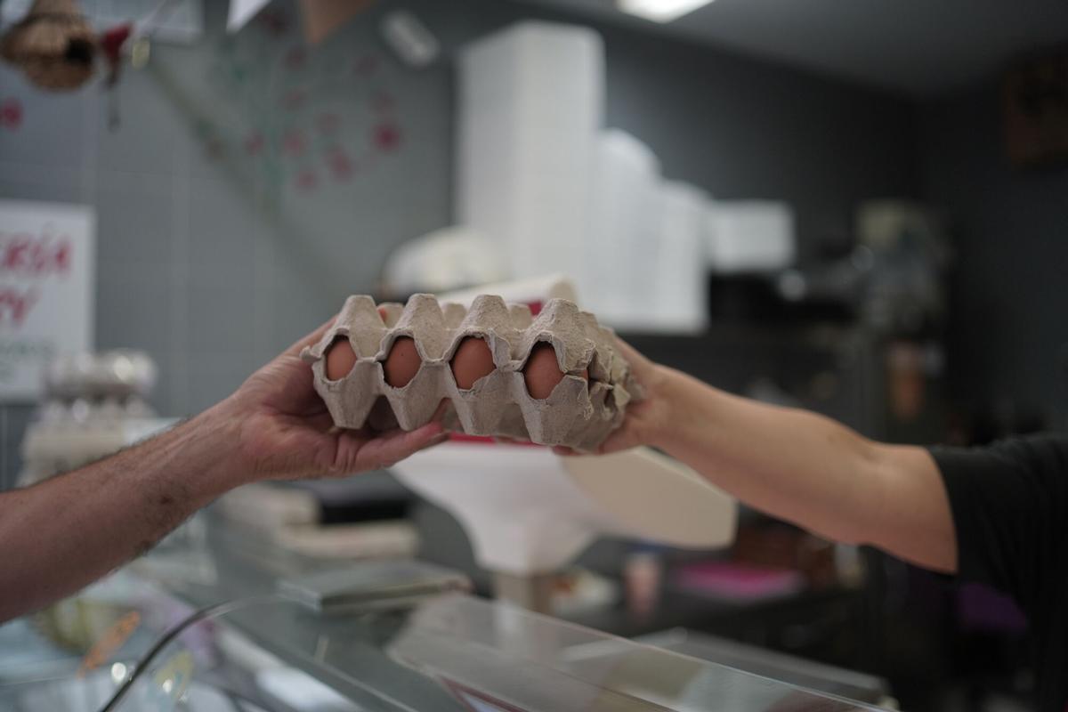 Venta de huevos en la Plaza de Lugo