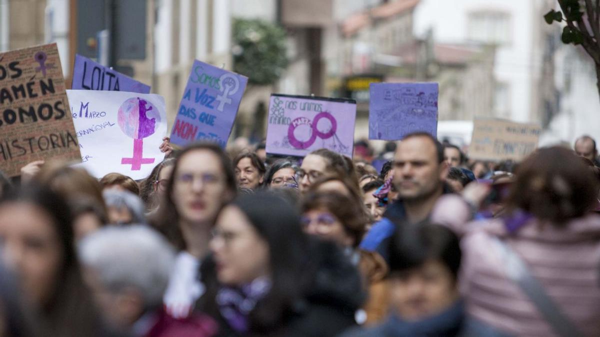 Asistentes a la manifestación de Azos Feministas, en 2020.