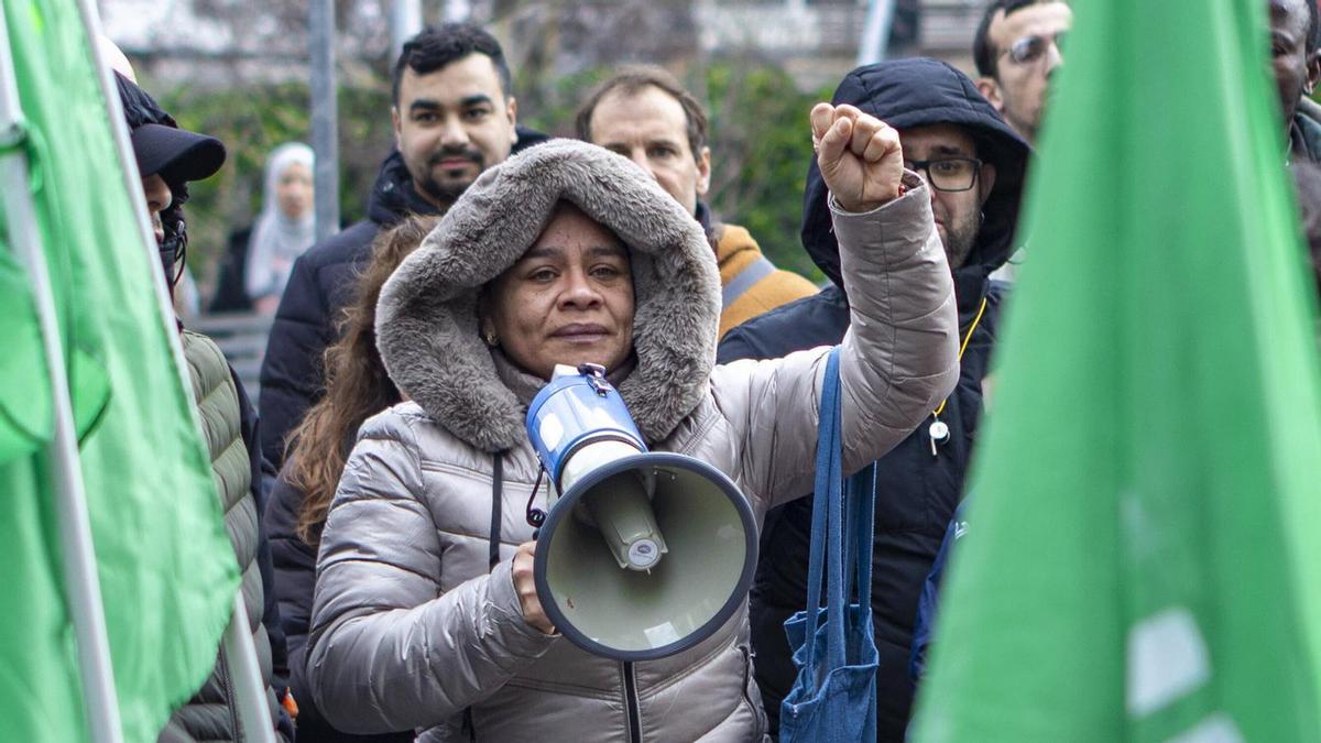 Imatge de la mobilització del mes de febrer per frenar el desnonament