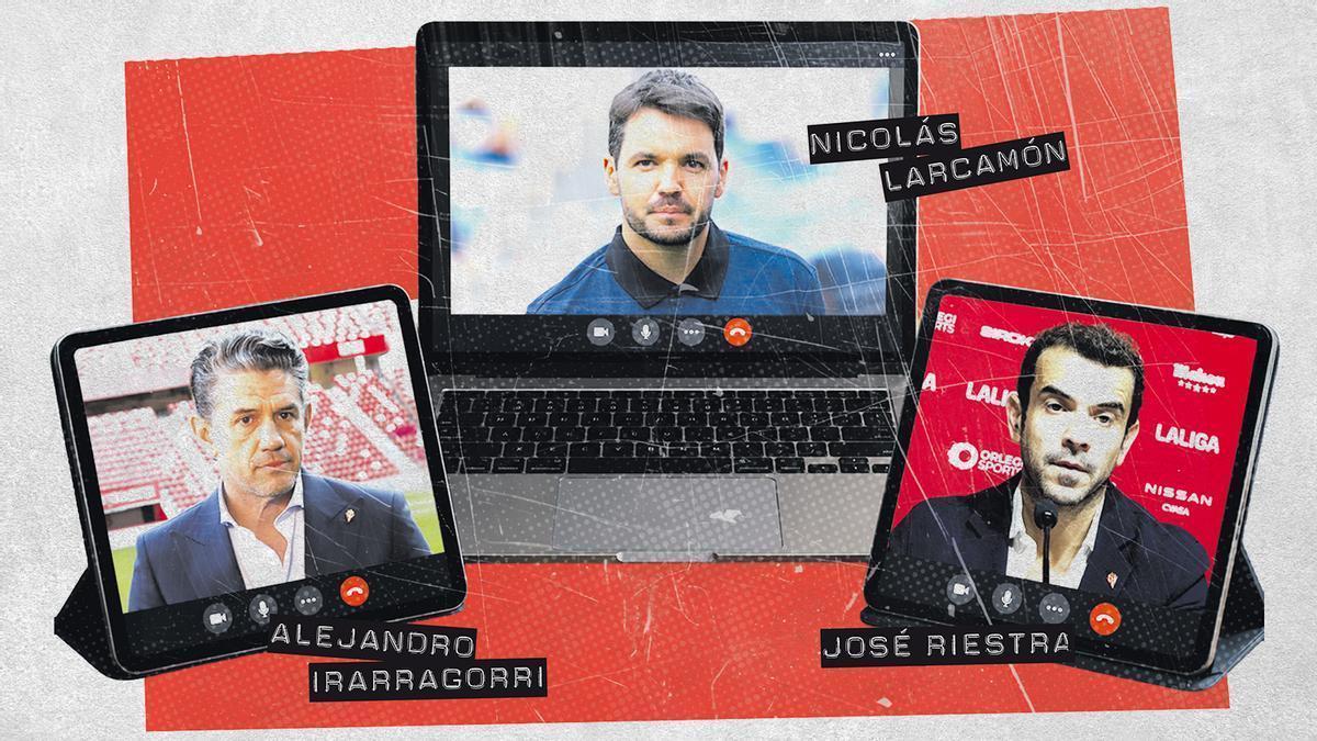 Así fue la cumbre telemática entre Irarragorri, Riestra y Larcamón