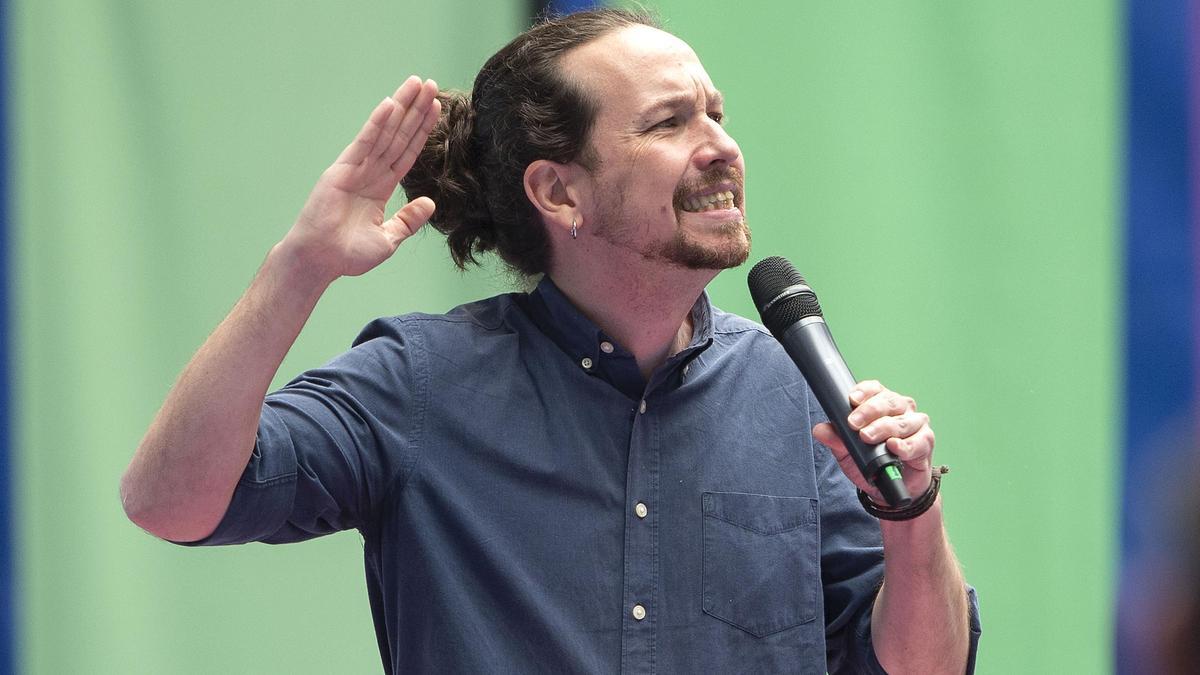 El candidato de Unidas Podemos a la Presidencia de la Comunidad, Pablo Iglesias