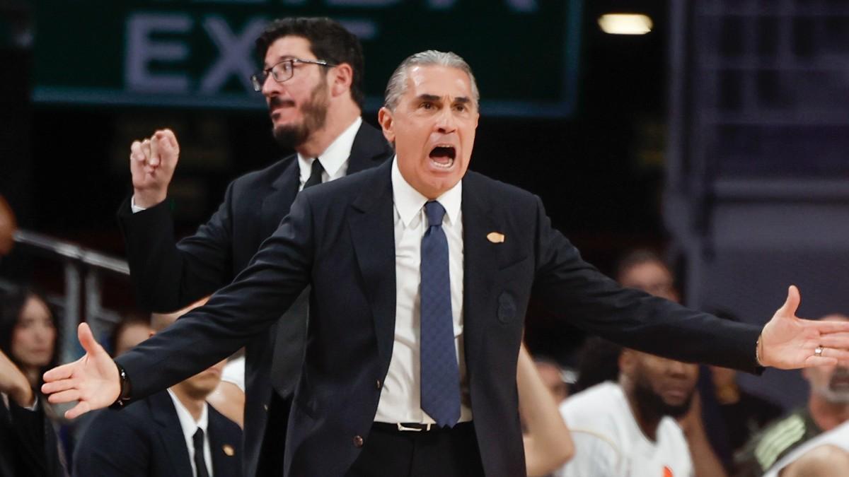 Sergio Scariolo, durante el encuentro ante Olympiacos