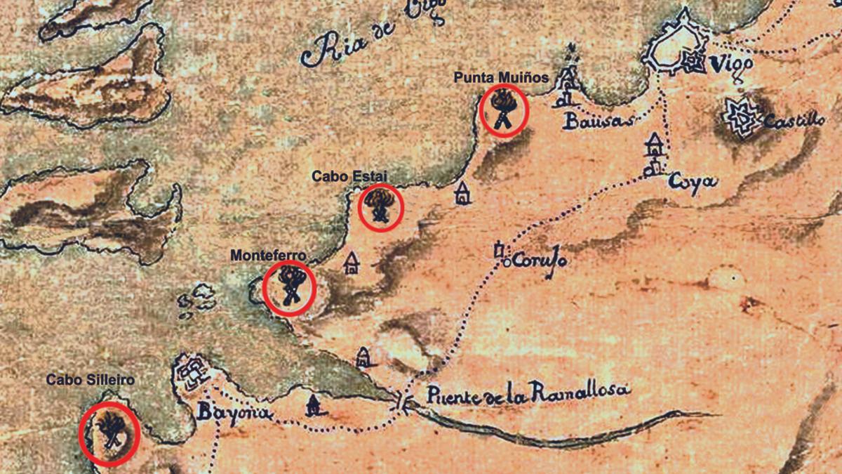 Fachos do sur da ria de Vigo 1765.