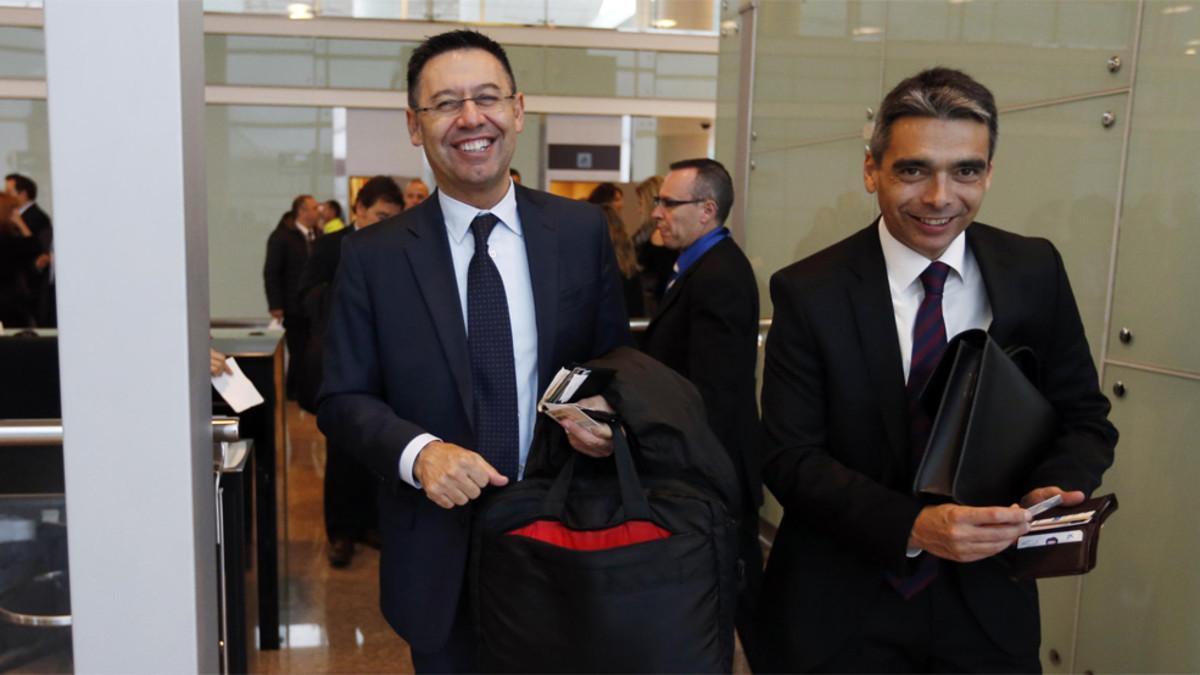 Hasta un total de nueve directivos del Barça estarán en el palco del Bernabéu