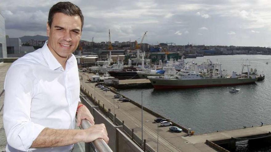 Pedro Sánchez, el pasado jueves en la ciudad de Vigo.