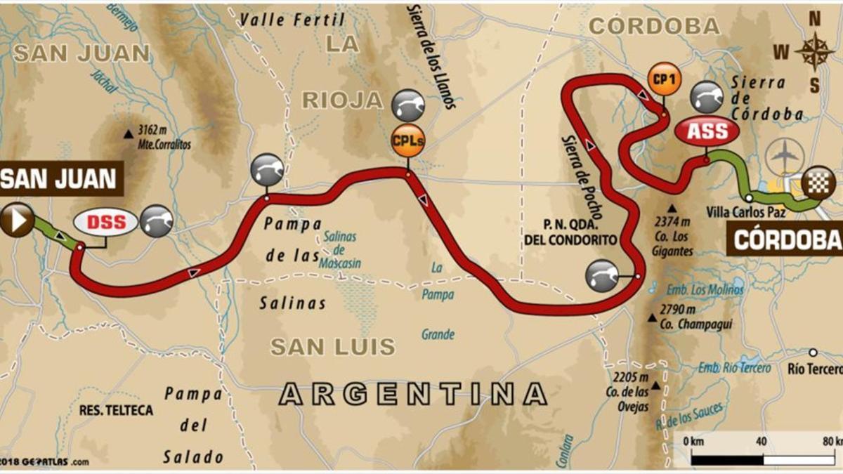 Este es el recorrido de la decimotercera etapa del Dakar 2018