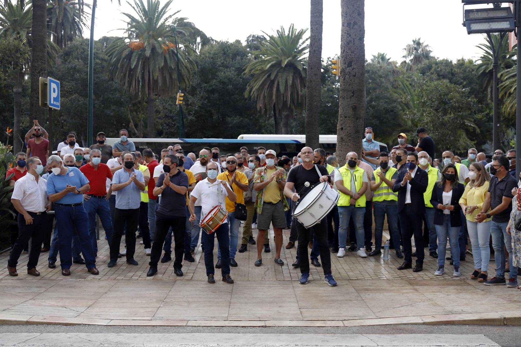 Manifestación del sector del taxi en Málaga contra el intrusismo de las VTC