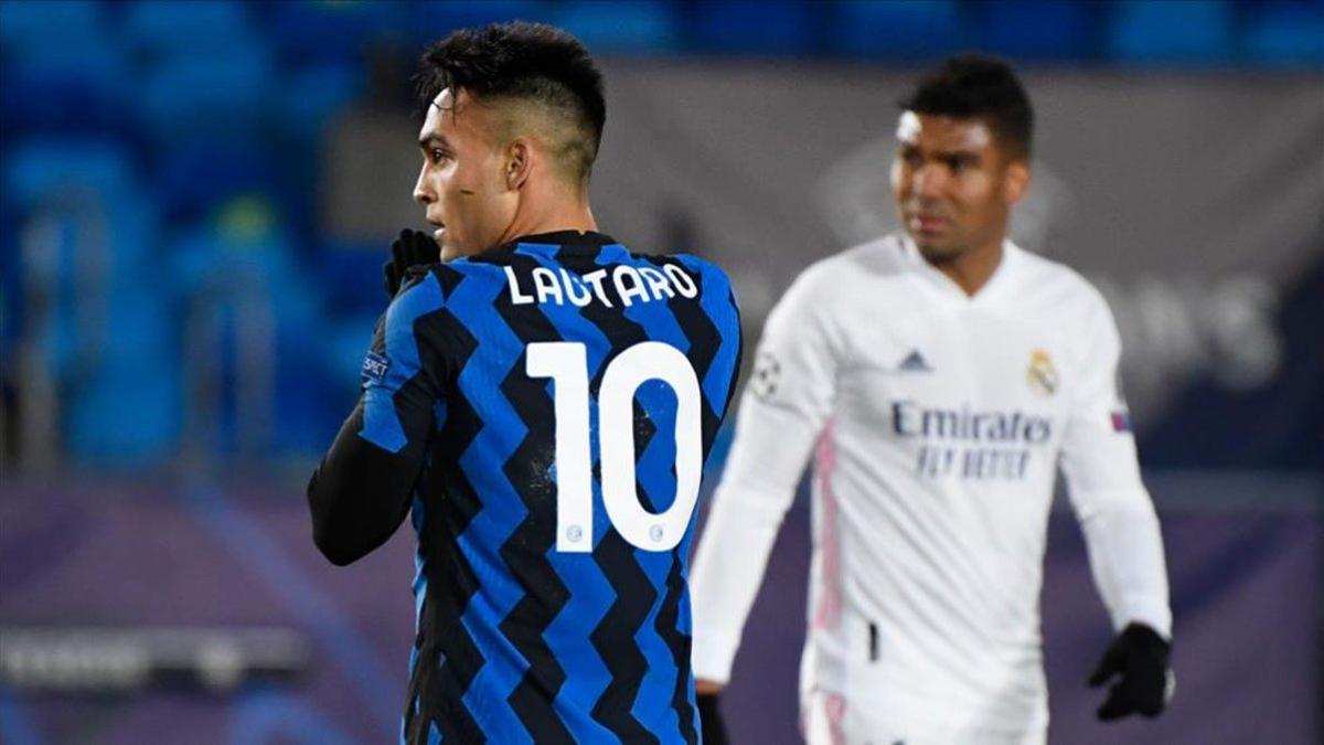 Lautaro ante el Real Madrid en Champions League