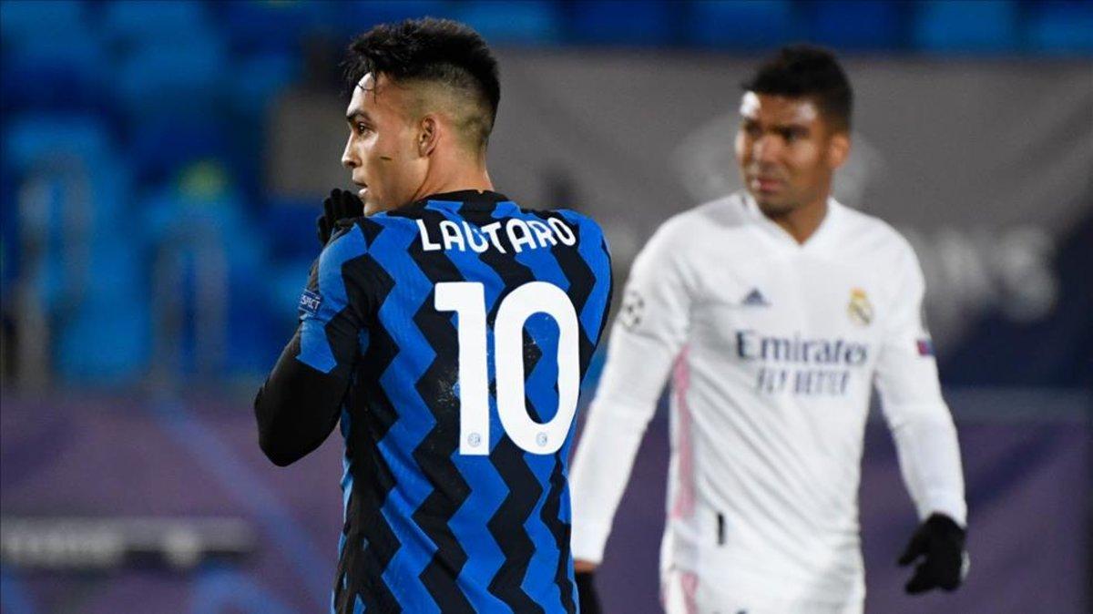 Lautaro ante el Real Madrid en Champions League