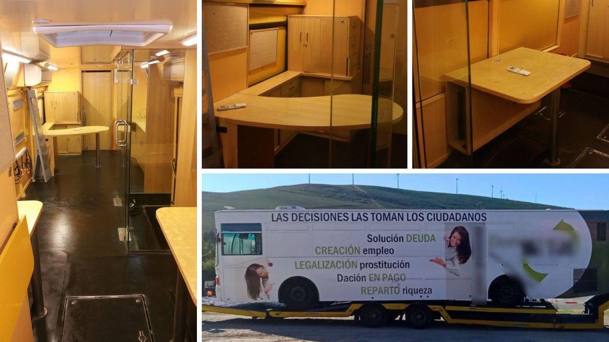 La segunda vida de este autobús transcurrió como vehículo de campaña política.