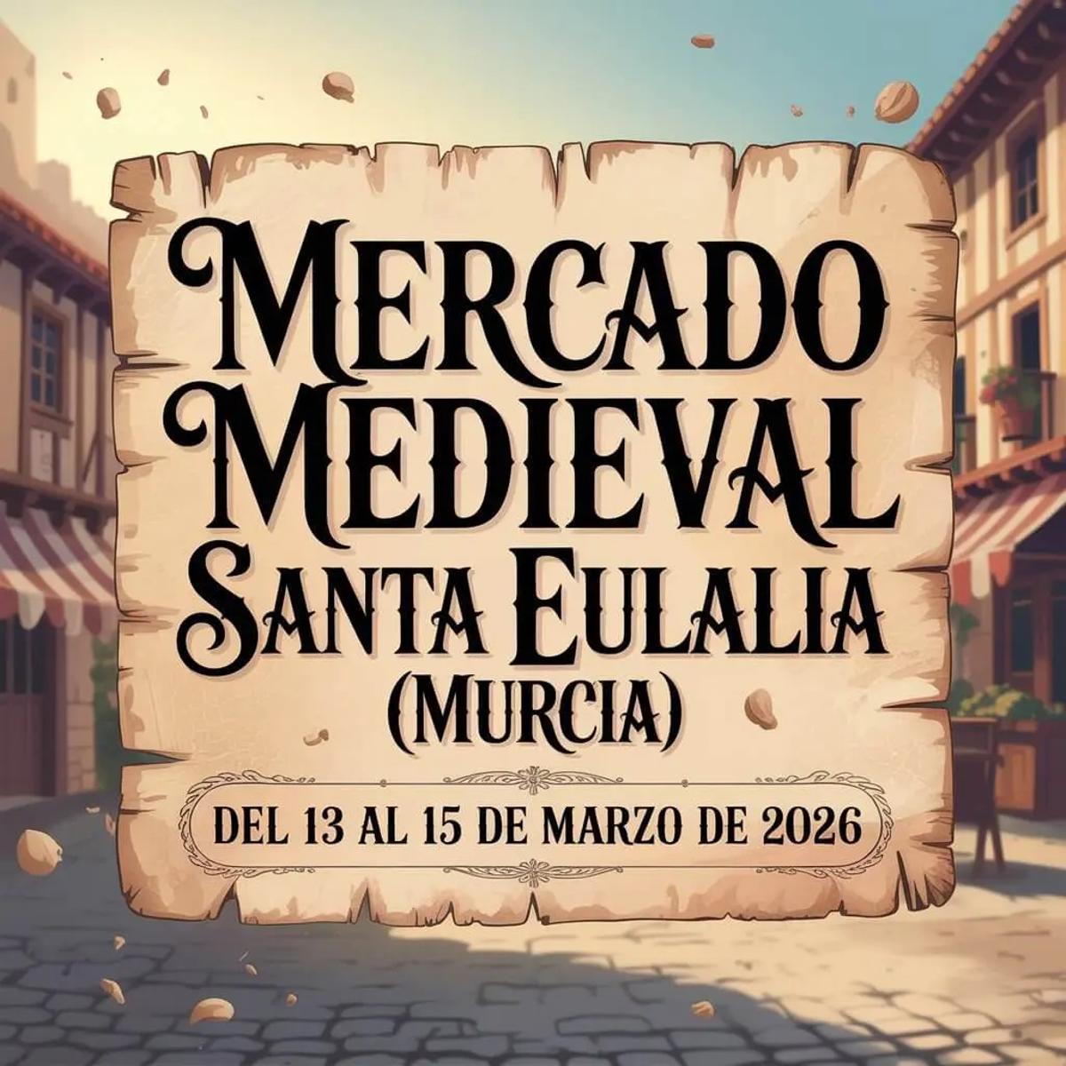 Cartel del Mercado Medieval en Santa Eulalia Murcia 2026.
