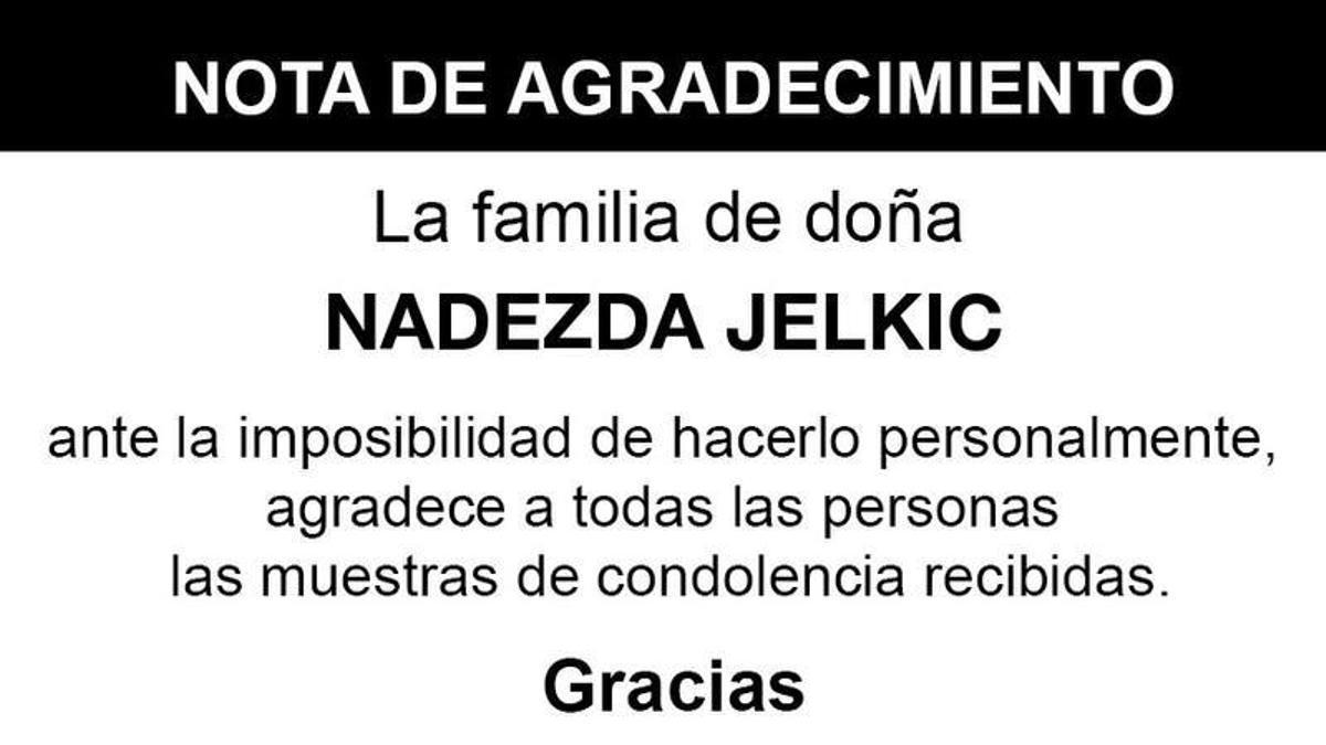 Nota doña Nadezda Jelkic