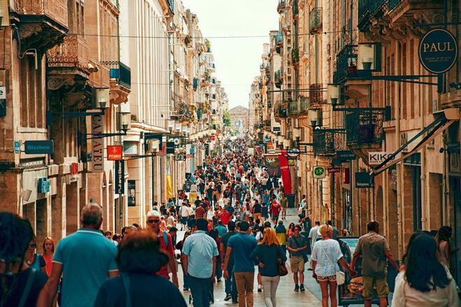 Rue Sainte-Catherine, en Burdeos, Francia
