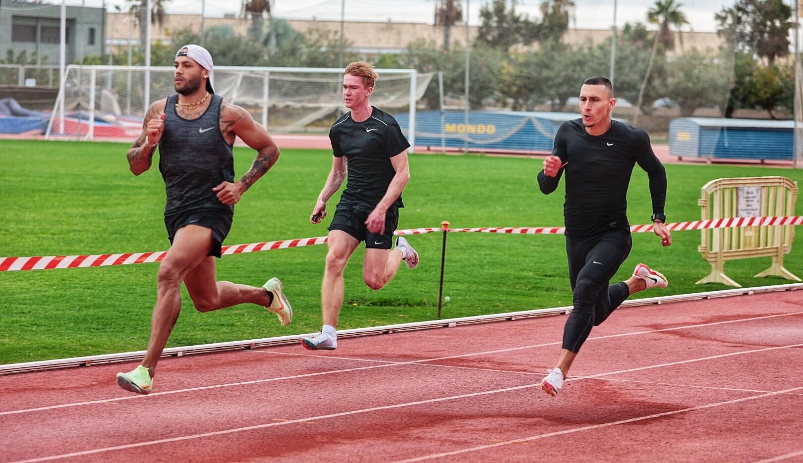 El atleta italiano Marcell Jacobs, oro en los Juegos de Tokio 2020, se entrena en Tenerife