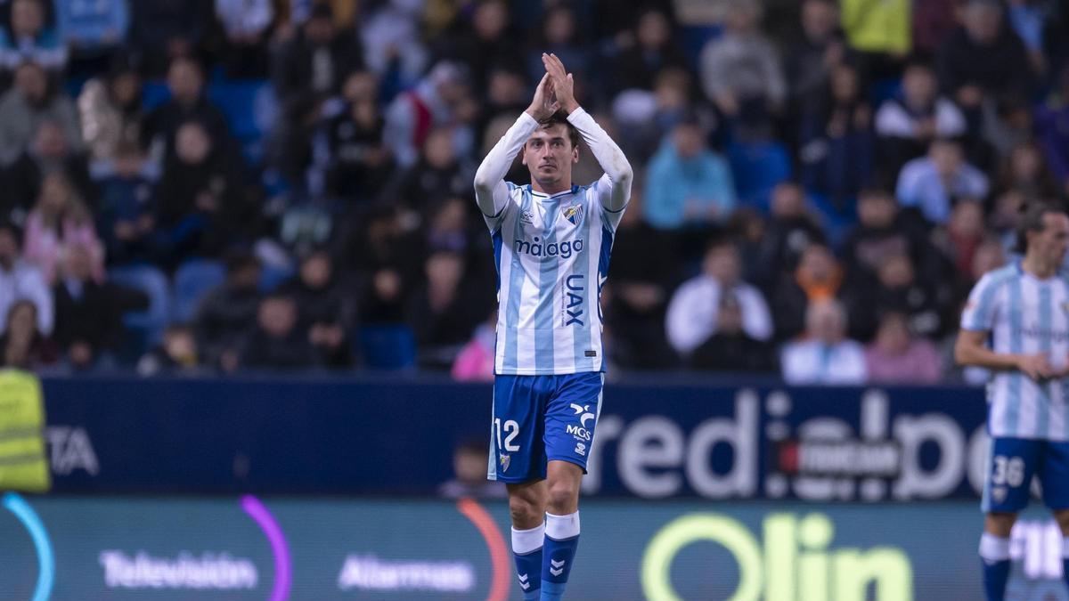 Carlos Dotor en un partido con el Málaga CF