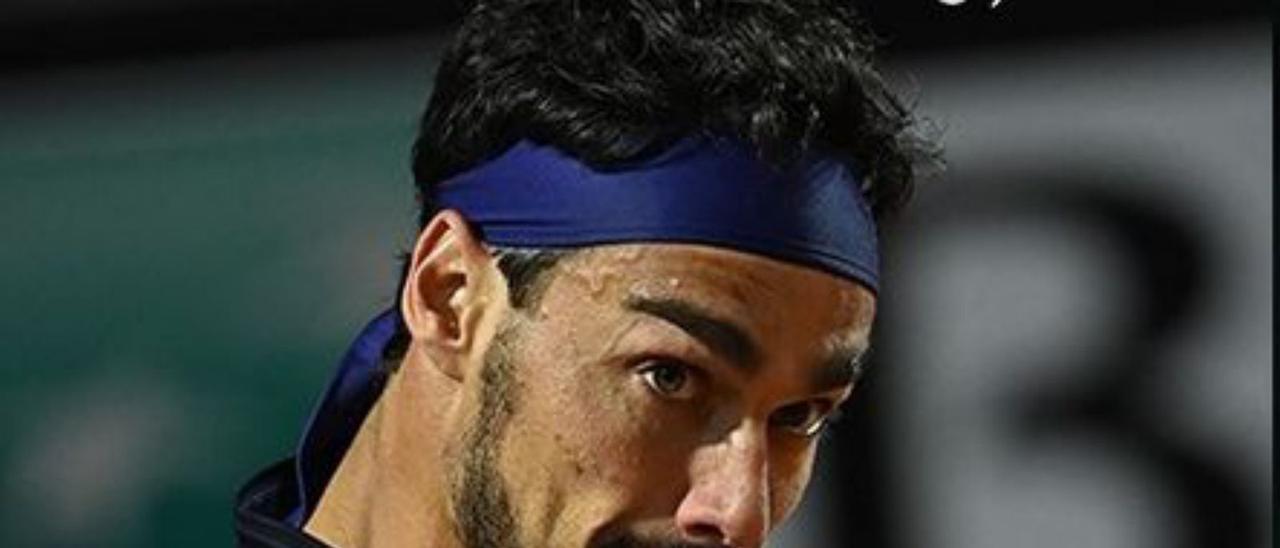 Fabio Fognini, arriba, y David Goffin.