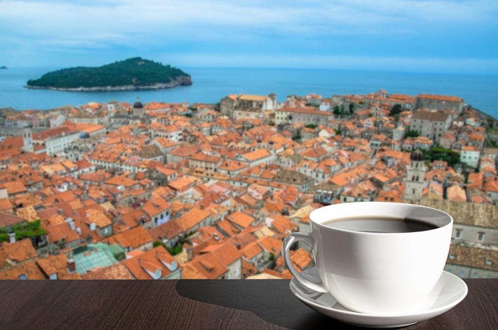 Café con vistas a la ciudad de Dubrovnik