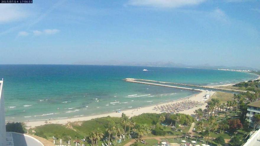 Das Paradies auf Erden: Die Playa de Muro am Dienstagnachmittag (14.7.), aufgenommen mit unserer Webcam.