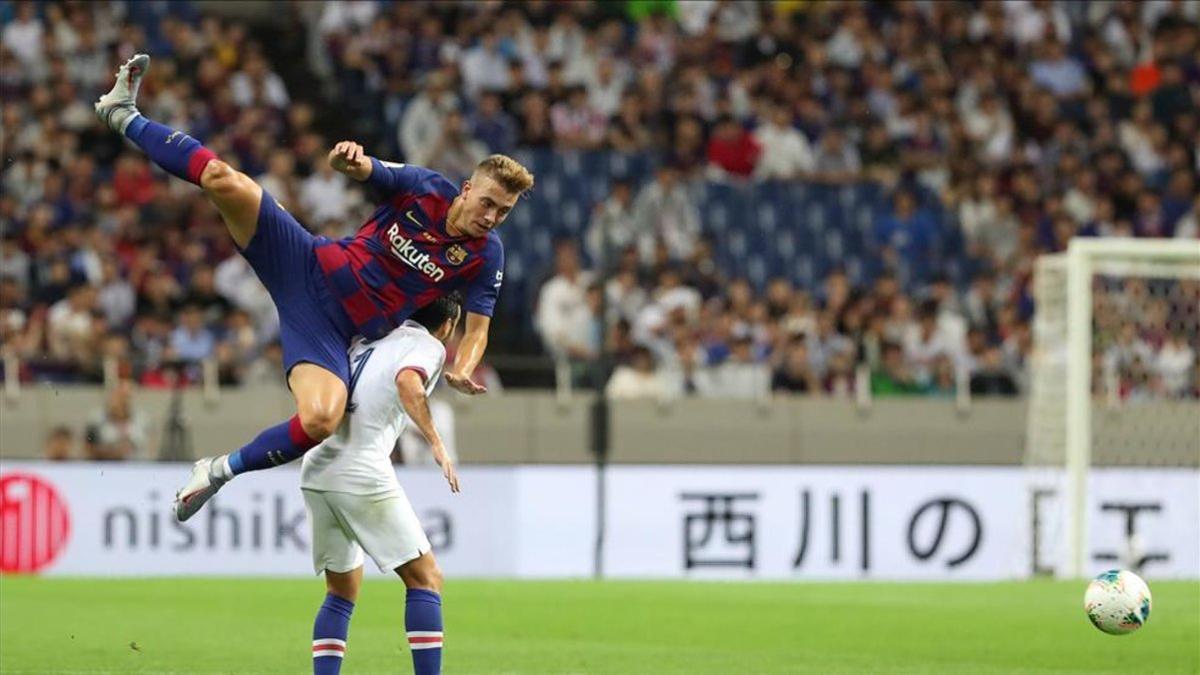 Oriol Busquets, en el partido ante el Chelsea de la gira del Barça por Japón del 2019