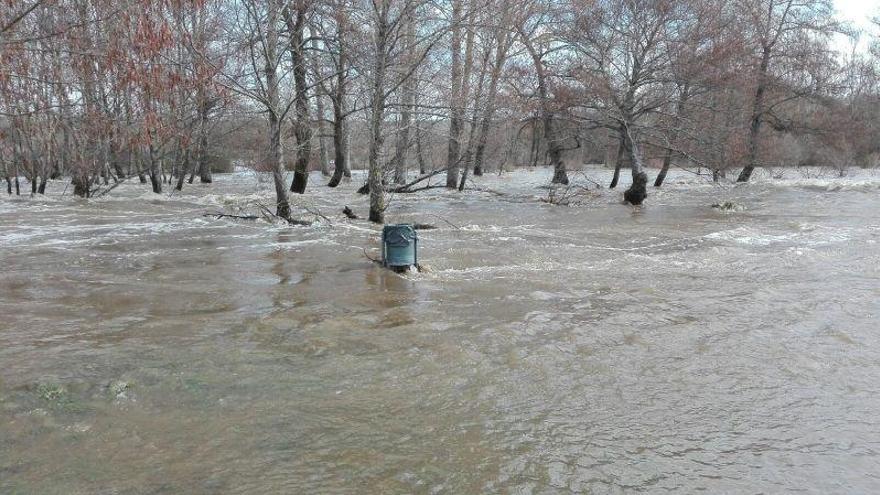 El río Negro a su paso por Santa Eulalia esta misma mañana.