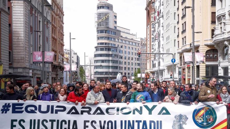 Una de las manifestaciones de Jusapol en Madrid.