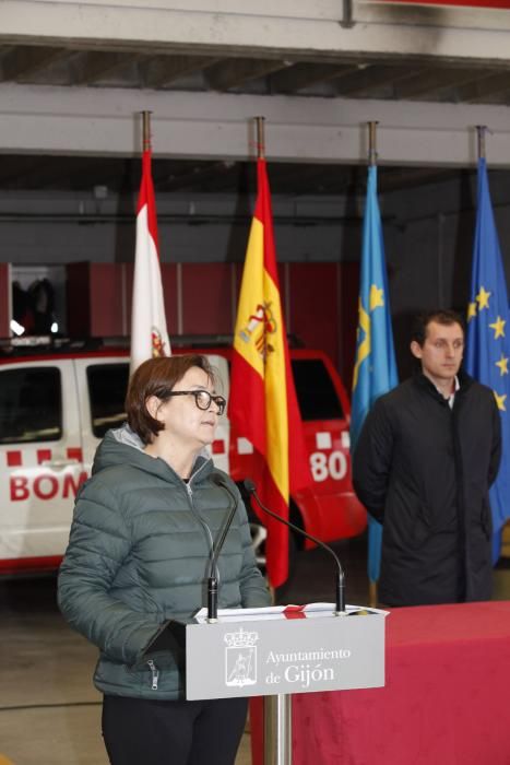 Acto del día del patrono de los bomberos en el Parque de Gijón