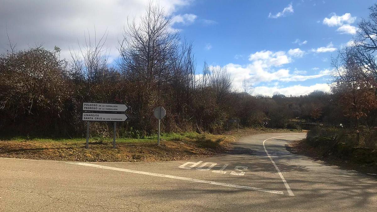 Carretera que comuncia Sagallos con Pedroso de La Carballeda