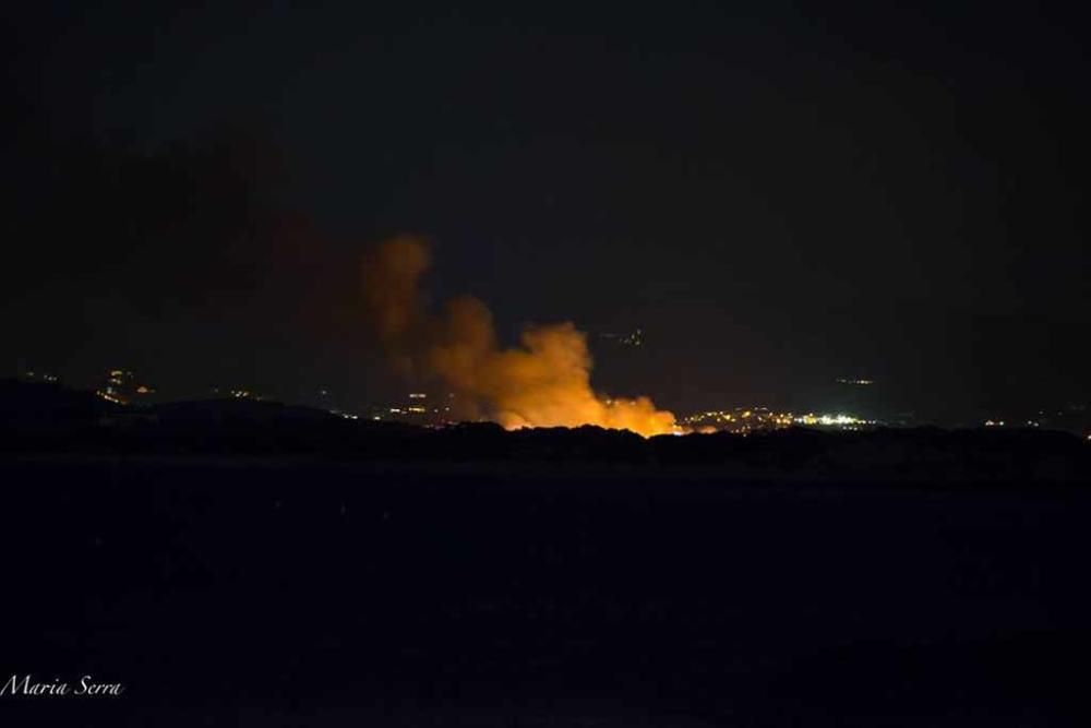 Incendio en el islote de s''Espalmador