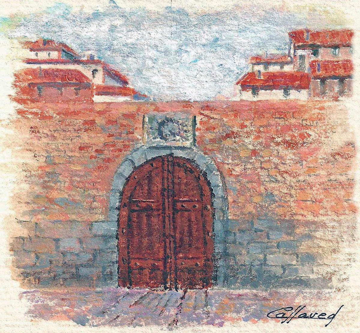 Ilustración de la antigua Puerta del Sol (Zaragoza)