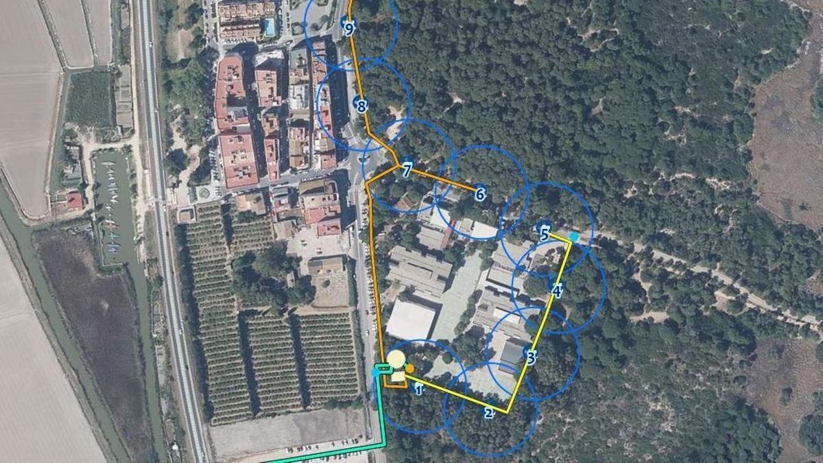 Plano del sistema Sideinfo previsto para el pueblo del Saler