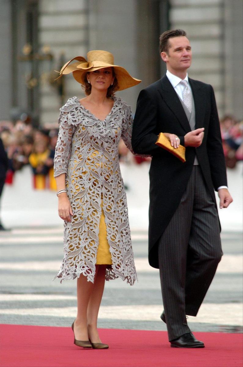 La infanta Cristina e Iñaki Urdangarín en la boda de Letizia y Felipe