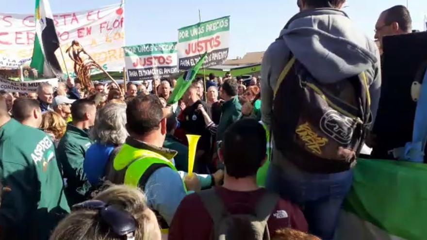 Protesta de los agricultores en Mérida