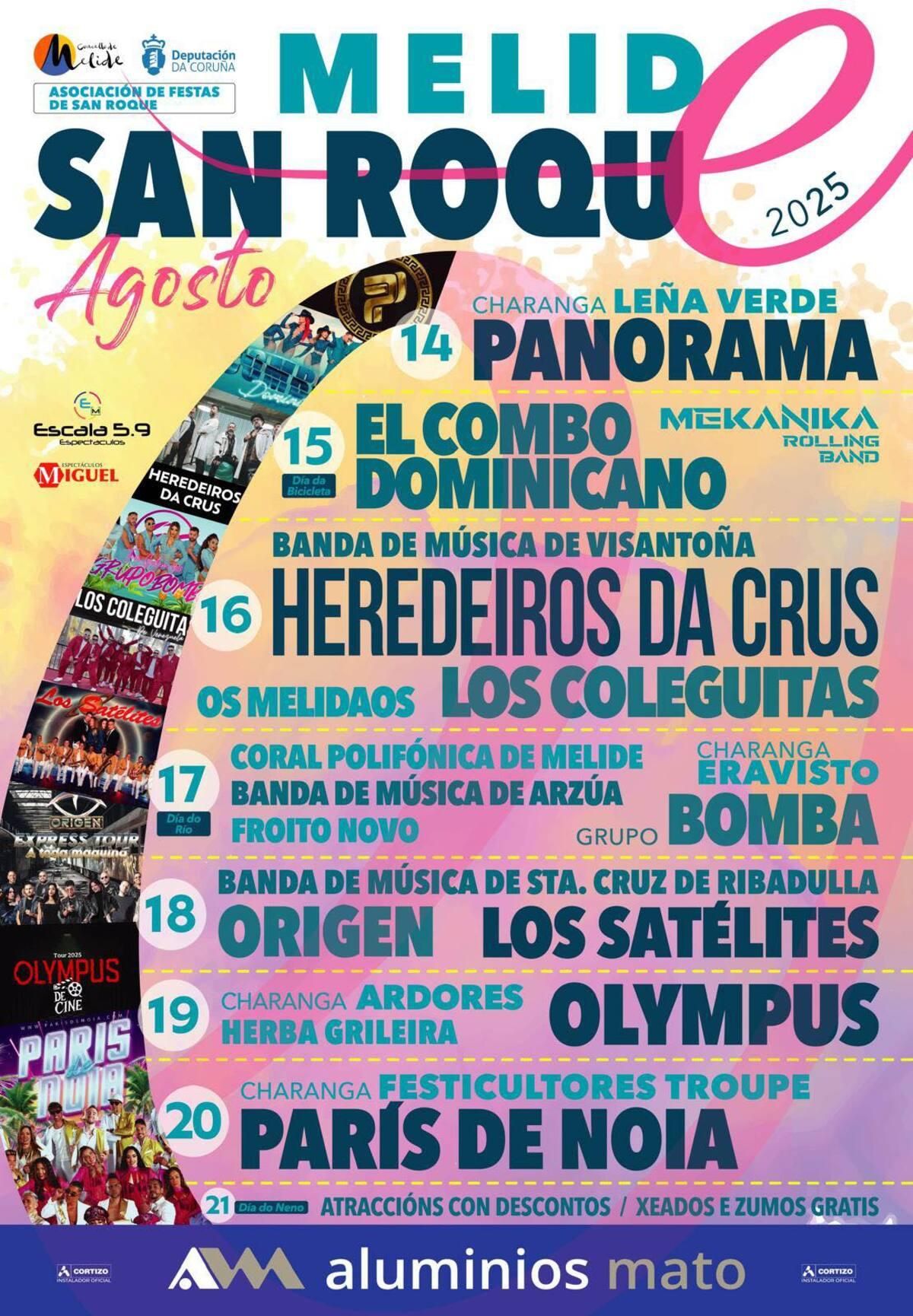 Programa fiestas de San Roque en Melide