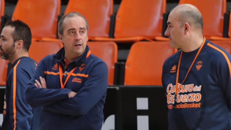 Txus Vidorreta, en el entrenamiento de este martes en la Fonteta