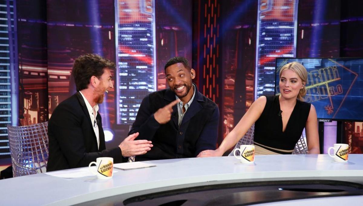 Will Smith junto a Margot Robbie en El Hormiguero con Pablo Matos