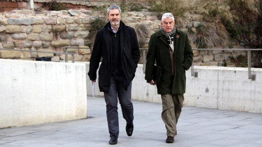 L&#039;expresident de SCC Josep Ramon Bosch i el seu advocat, Josep Maria Fuster-Fabra, arriben als jutjats de Manresa