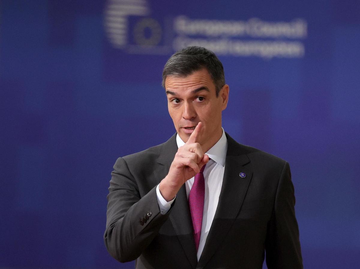 El presidente del Gobierno, Pedro Sánchez, a su llegada al Consejo Europeo en Bruselas.