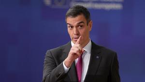 El presidente del Gobierno, Pedro Sánchez, a su llegada al Consejo Europeo en Bruselas.