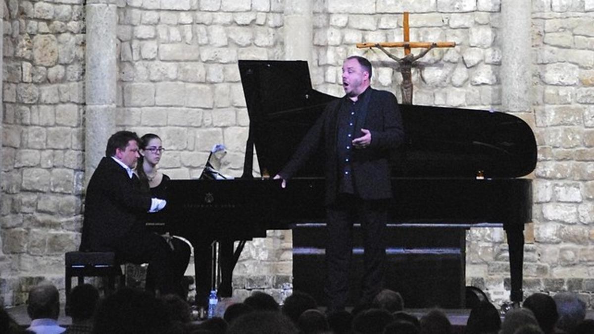 El barítono alemán y el pianista Alexander Schmalcz, en Vilabertran.