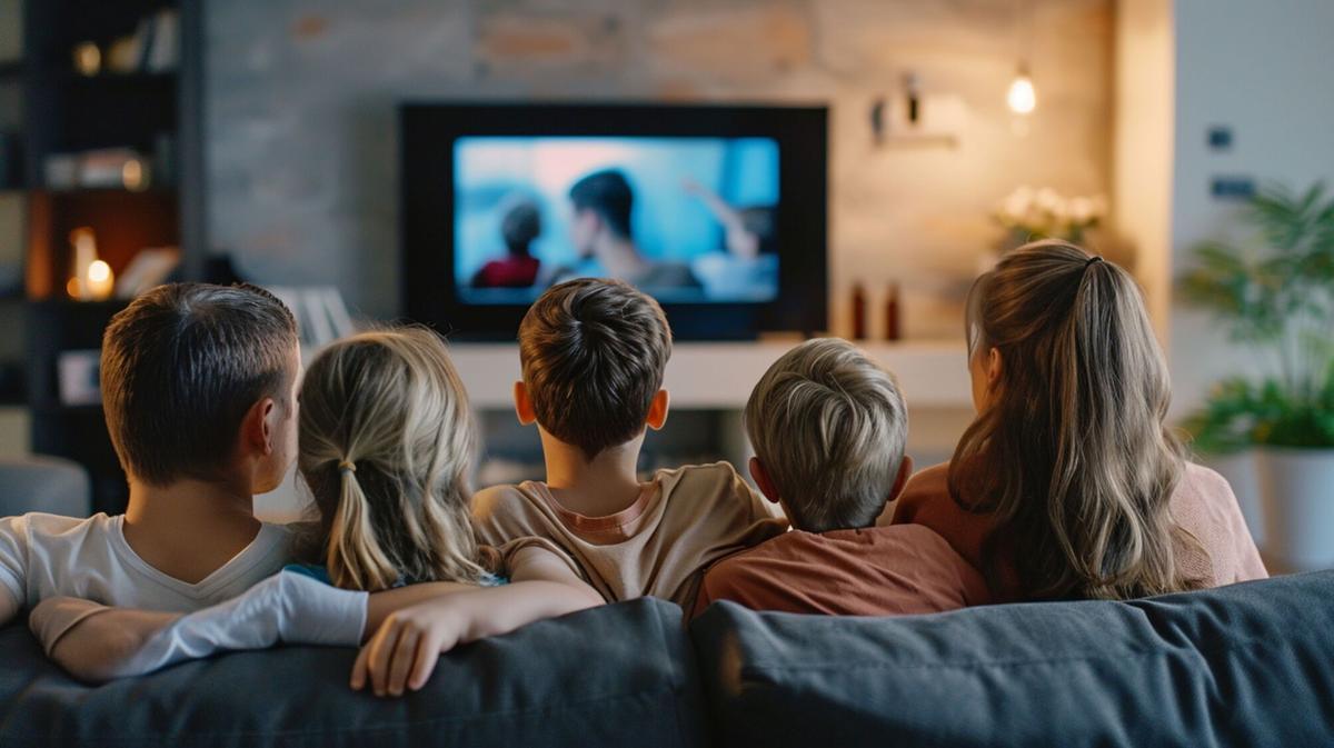 Familia viendo la televisión