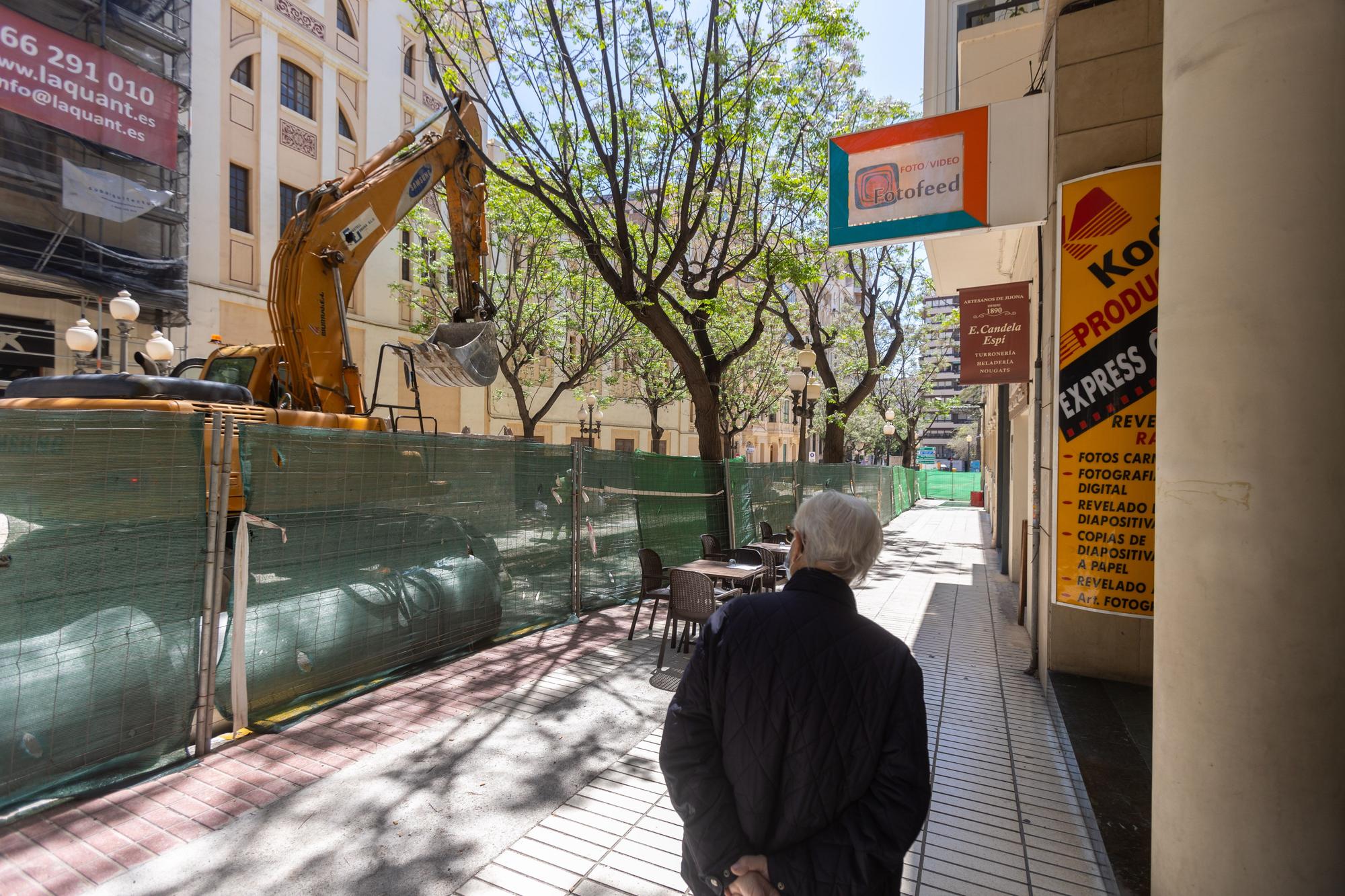 Obras en el centro comercial de la ciudad de Alicante