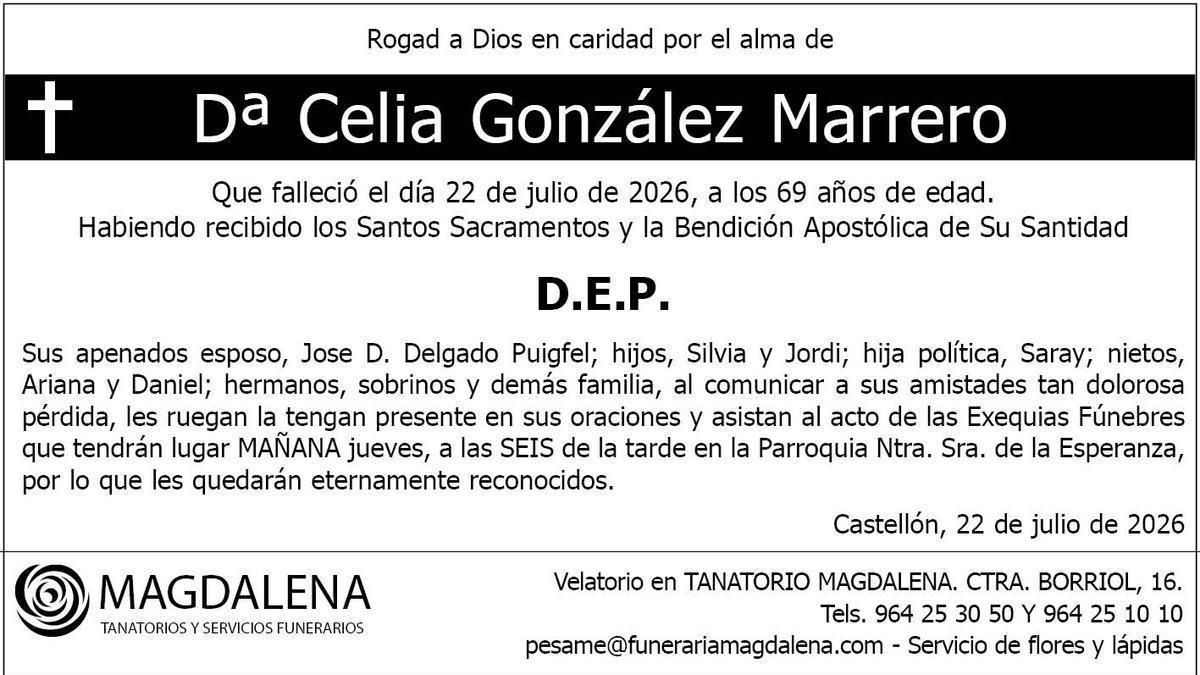 Dª Celia González Marrero