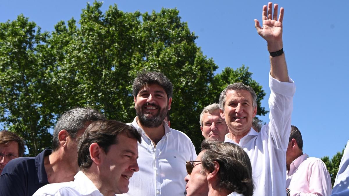 López Miras en la manifestación.