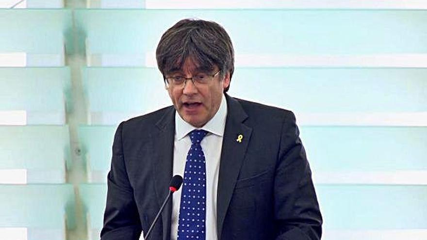 L&#039;expresident de la Generalitat Carles Puigdemont, al Parlament Europeu