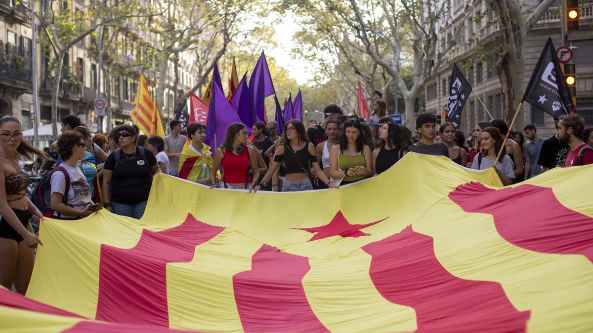 Manifestación independentista por la Diada