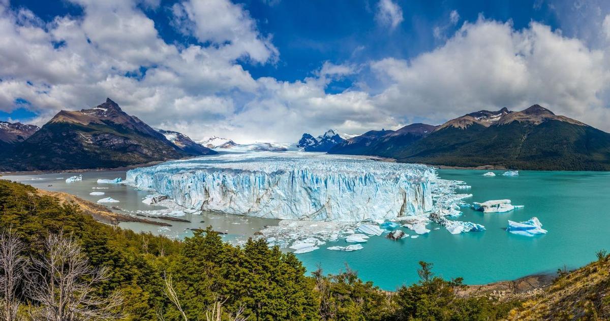 Bosque y montaña en el Perito Moreno.